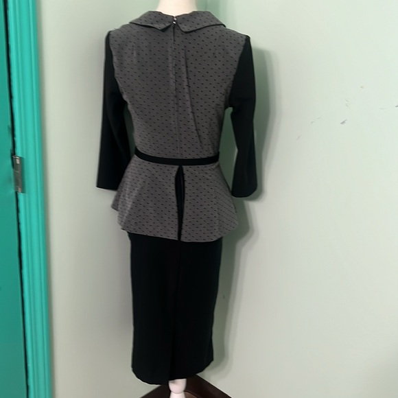 Stop Staring Naval fitted microdot pinup retro vintage inspired midi dress - Picture 6 of 9